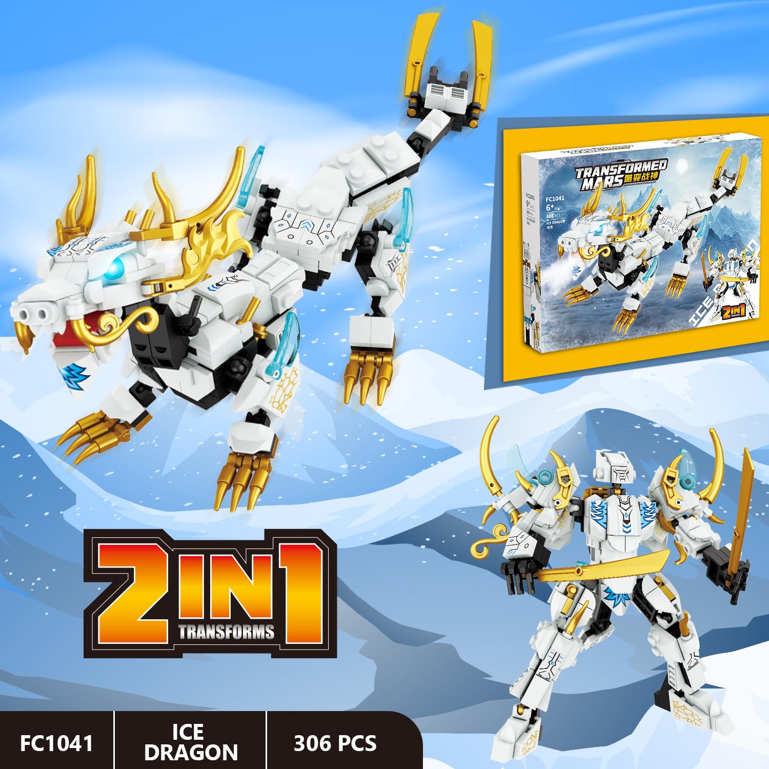 Amazon.com: Elemental Dragon 2 in 1 Transformable Ninja Mech